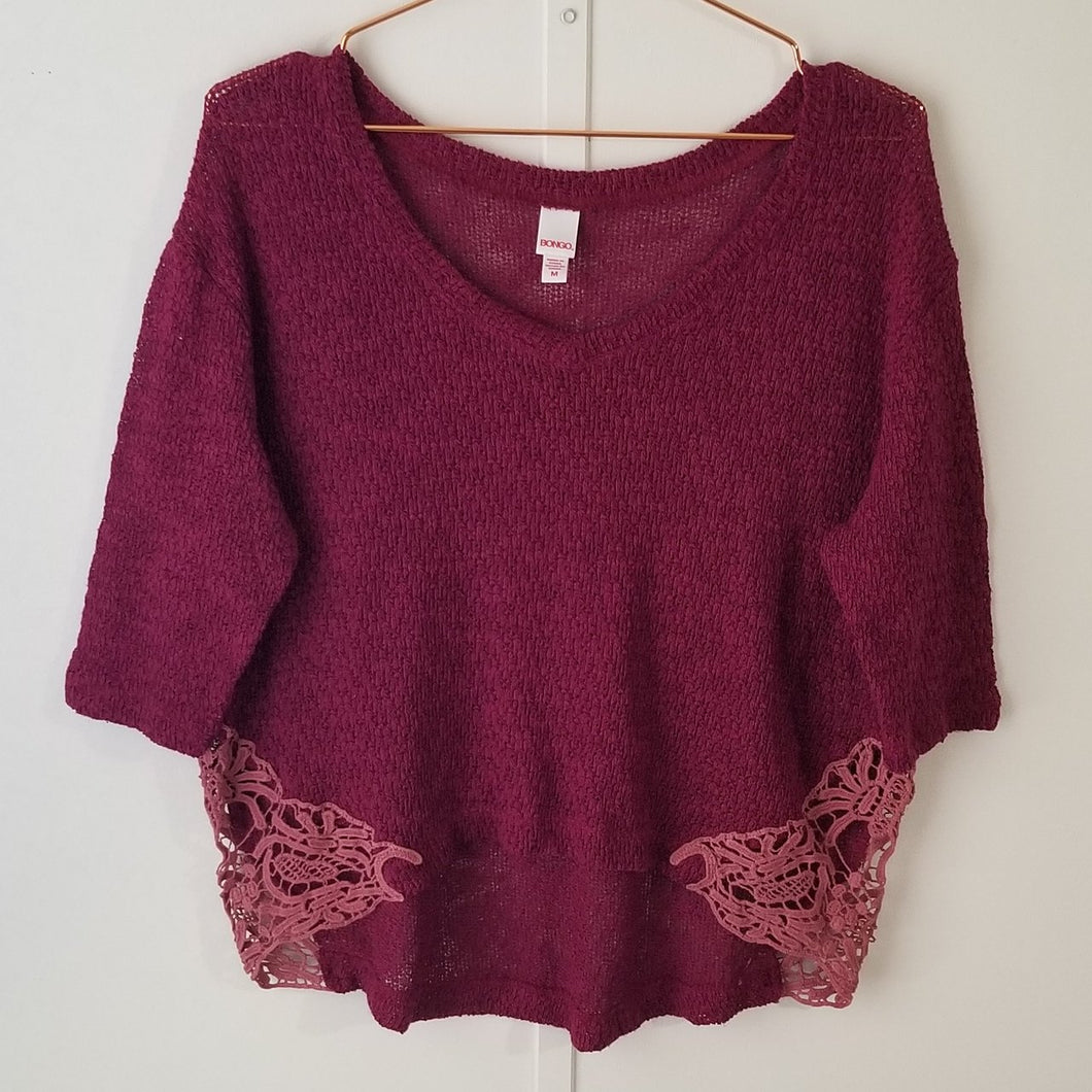 Bongo Slouchy Lace Sweater - Size M